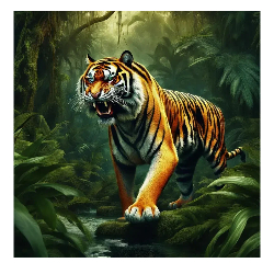 A tiger stalking through the jungle